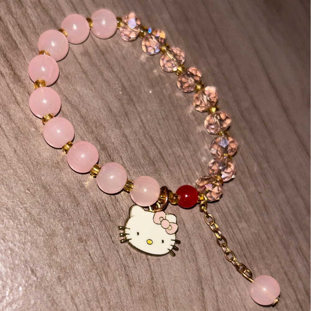 Hello Kitty Pink Beaded Bracelet